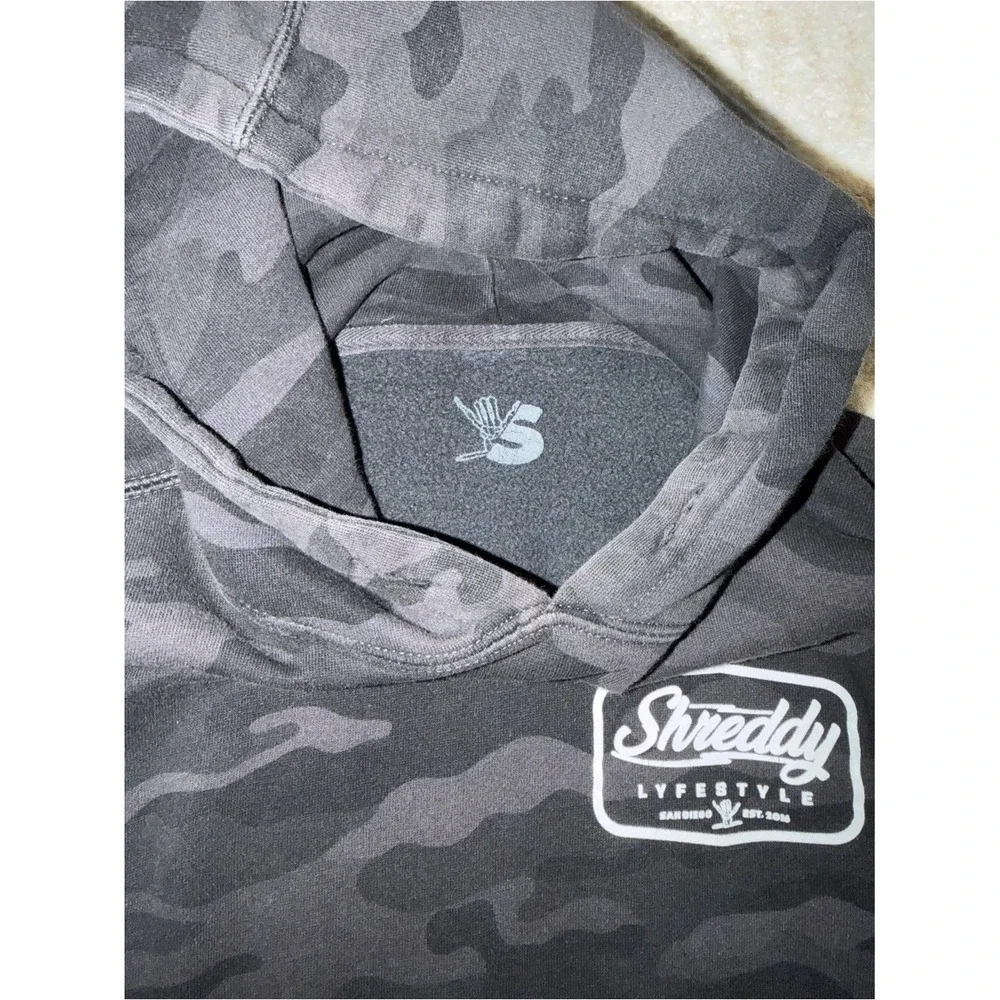 Shreddy Lifestyle Black Grey Camo Hoodie Size‎ S